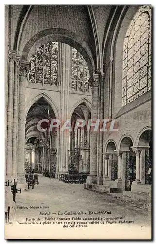 Cartes postales Sens La cathedrale Bas cote sud