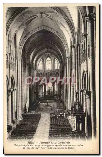 Cartes postales Sens Interieur de la cathedrale