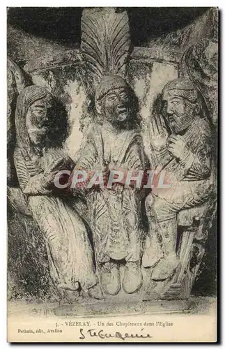 Cartes postales Vezelay Un des chapiteaux dans l'eglise