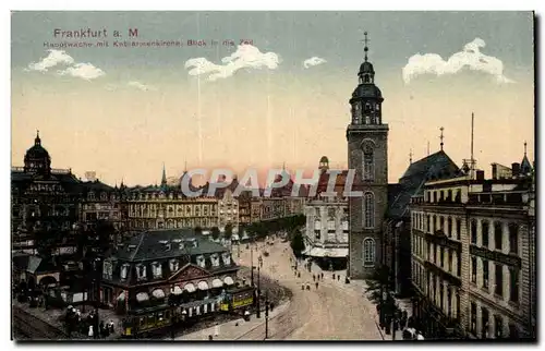 Ansichtskarte AK Frankfurt Hauptwache mit Katharinenkirche Blick in die Zeil