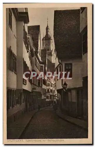 Cartes postales Stuttgart Turmstrasse mit Rathausturm