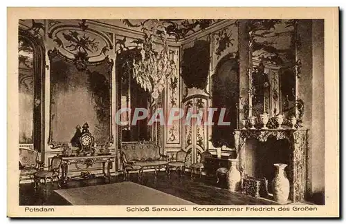 Cartes postales Potsdam Schloss Sanssouci Konzerzimmer Friedrich des Grossen