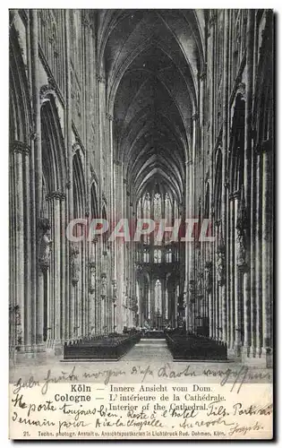 Cartes postales Koln L&#39interieur de la cathedrale