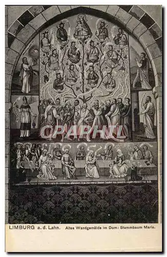 Cartes postales Limburg a d Lahn Altes Wandgemade im Dom Stammbaum Marie