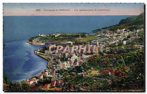 Ansichtskarte AK Monaco Monte Carlo Vue generale prise de Roquebrune