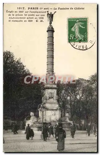 Cartes postales Paris La fontaine du Chatelet