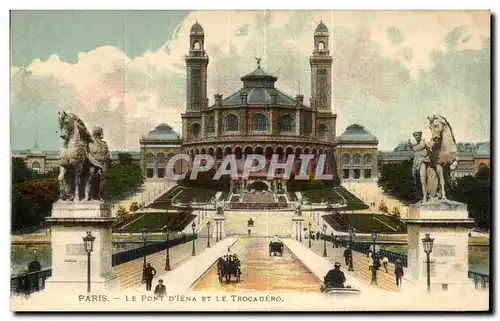 Cartes postales Paris Le pont d&#39iena et le Trocadero