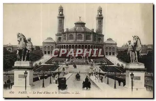 Cartes postales Paris Le pont d&#39iena et le Trocadero