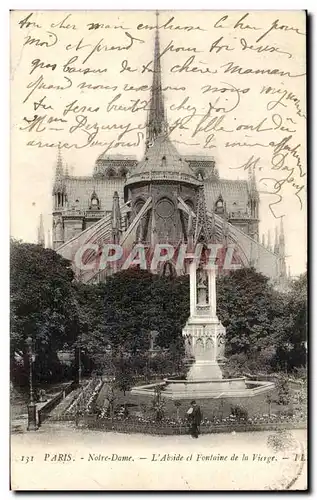 Paris Ansichtskarte AK Notre Dame L&#39abside et fontaine de la vierge