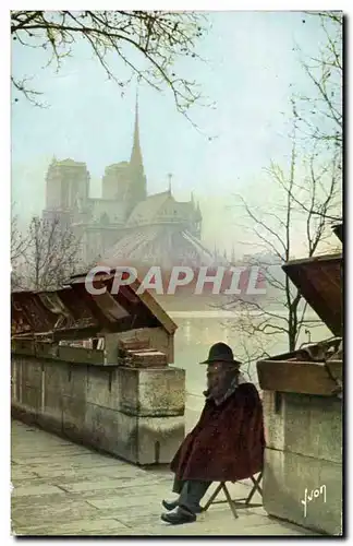 Paris Cartes postales moderne Le bouquiniste des quais Notre Dame