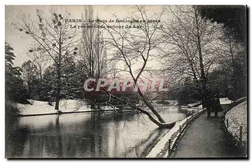 Paris Ansichtskarte AK Bois de Boulogne en hiver La promenade autour du lac