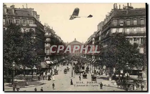 Cartes postales Paris Avenue de l&#39opera Avion