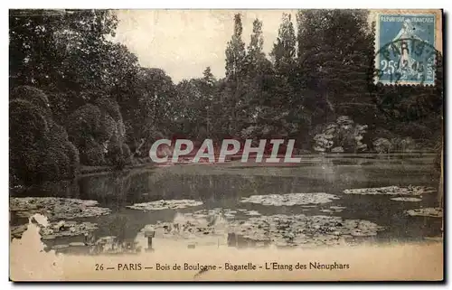 Cartes postales Paris Bois de Boulogne L&#39etang des nenuphars