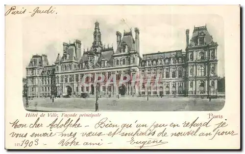 Ansichtskarte AK Paris L&#39hotel de ville Facade principale