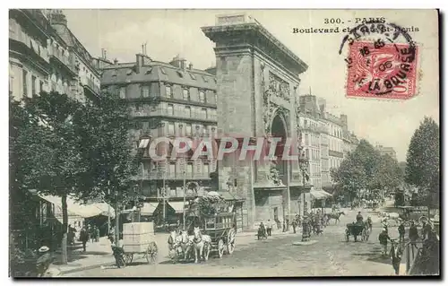 Cartes postales Paris Boulevard et Porte St Denis