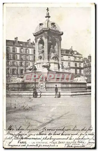 Paris Ansichtskarte AK La fontaine Place de St Sulpice