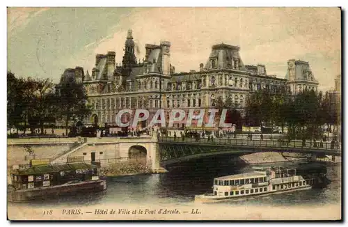 Paris Cartes postales Pont d&#39Arcole et hotel de ville