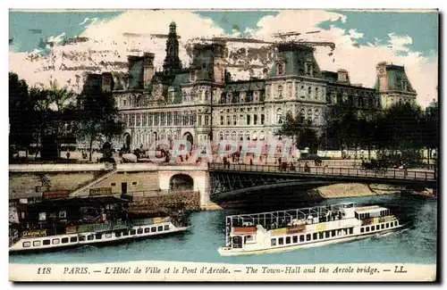 Paris Cartes postales Pont d&#39Arcole et hotel de ville