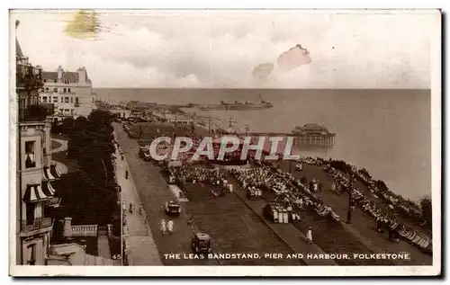 Cartes postales Great Britain The Lea&#39s bandstand Pier and harbour Folkestone
