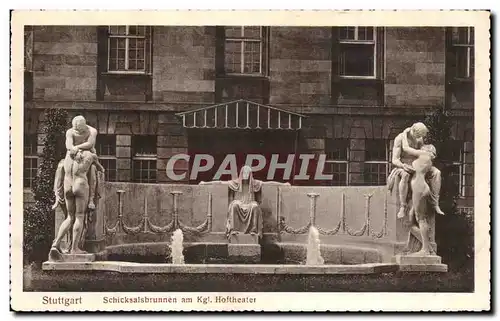 Cartes postales Stuttgart Schicksalsbrunnen am Kgl Hofttheater