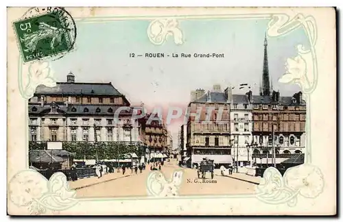 Cartes postales Rouen La rue Grand pont