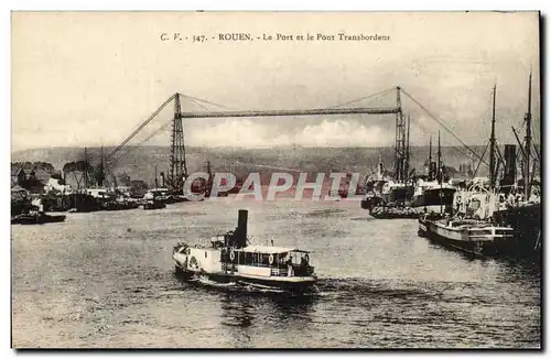 Cartes postales Rouen Le port et le pont transbordeur