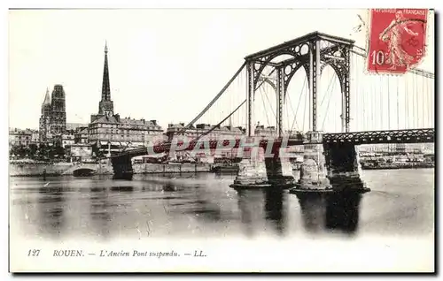 Cartes postales Rouen L&#39ancien pont suspendu