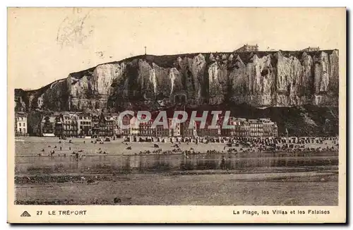 Cartes postales Le Treport La plage les villas et les falaises