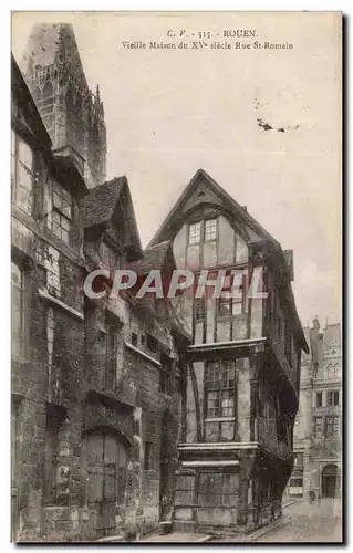 Ansichtskarte AK Rouen Vieilles maisons du 15eme et Rue St Romain