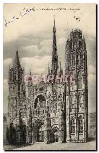Cartes postales Rouen Cathedrale Ensemble