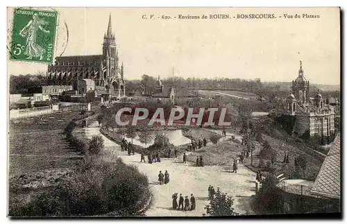 Cartes postales Rouen Bonsecours Vue du plateau