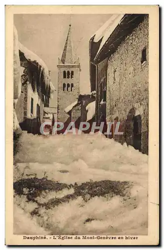 Ansichtskarte AK Dauphine L&#39eglise du Mont Genevre en hiver