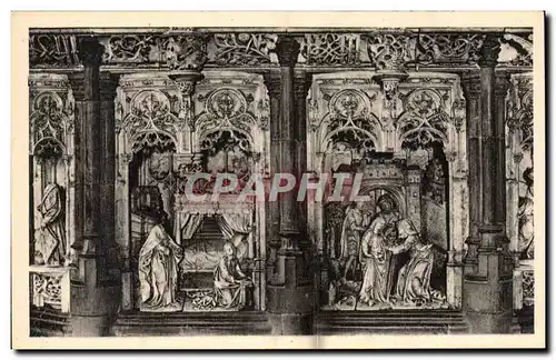 Cartes postales Bourg Eglise de Brou retable des sept joies de la vierge (l'annonciation la Visitation)