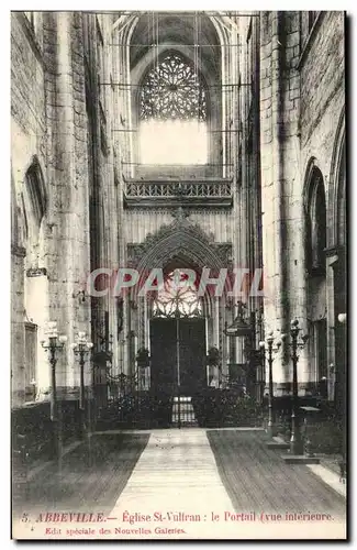 Cartes postales Abbeville Eglise St Vulfran Le portail (vue interieure)