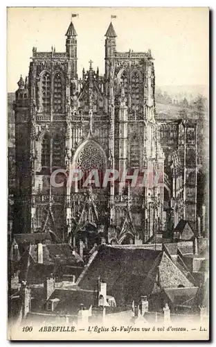 Cartes postales Abbeville Eglise Saint Vulfran vue a vol d'oiseau