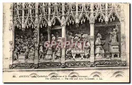 Cartes postales Cathedrale d'Amiens l'ancien et le nouveau testament