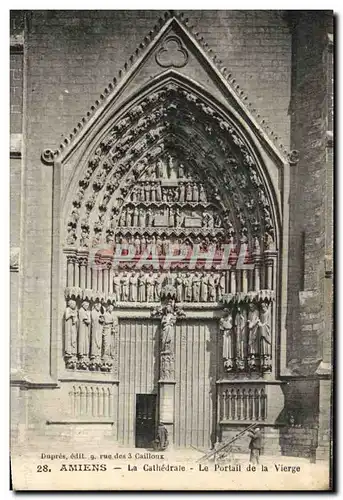 Cartes postales Cathedrale d'Amiens le portail de la vierge