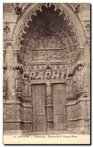 Cartes postales Cathedrale d&#39Amiens Porche de la Vierge Mere