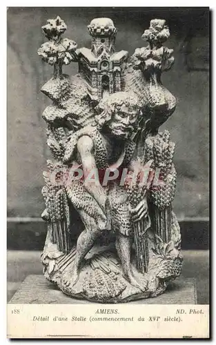 Cartes postales Cathedrale Amiens Detail d'une stalle