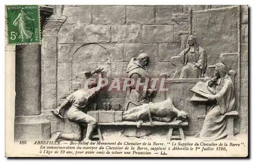 Cartes postales Abbeville Bas relief du monument du chevalier de la Barre Le supplice du chevalier de la barre