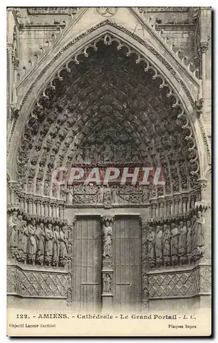 Cartes postales Amiens Cathedrale le grand portail