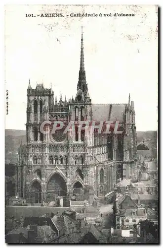 Cartes postales Amiens Cathedrale a vol d'oiseau