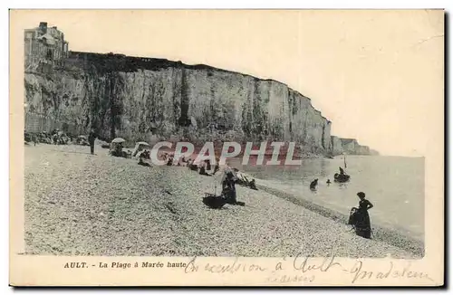 Cartes postales Ault La plage a maree haute