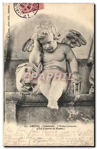 Cartes postales Amiens Cathedrale Enfant pleureur Blasset Ange angel