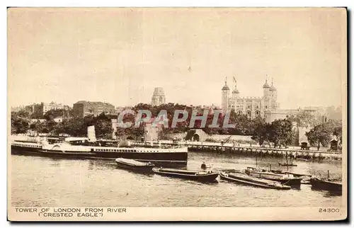 Cartes postales Great Britain Londres London Tower of London from river Creasted eagle