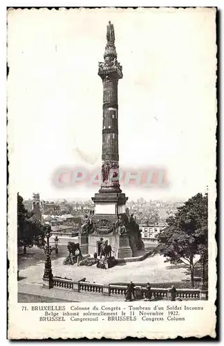 Cartes postales Bruxelles Colonne du Congres Tombeau du soldat inconnu belge