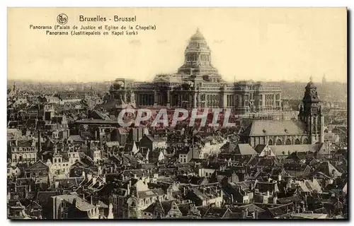 Cartes postales Bruxelles Panorama Palais de justice et eglise de la chapelle