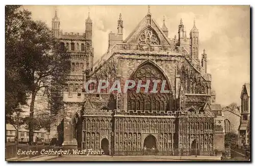 Cartes postales Great Britain Exeter cathedral West front