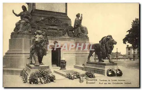 Cartes postales Bruxelles Tombeau du soldat inconnu ( lion )