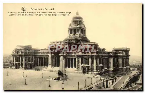 Cartes postales Bruxelles Palais de justice et monument de glorification de l&#39infanterie belge